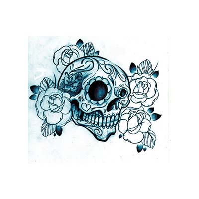 Mexican Sugar Skull On Chest designs Fake Temporary Water Transfer Tattoo Stickers NO.10472